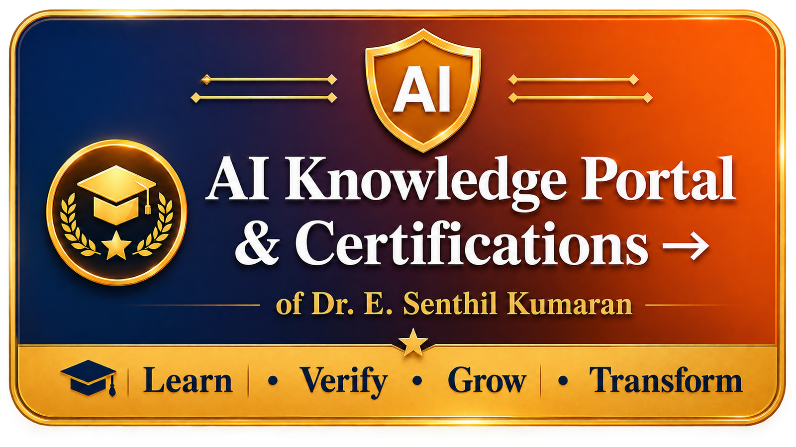 AI Knowledge Portal & Certifications of Dr. E. Senthil Kumaran